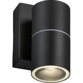 Knightsbridge OWALL1BKP Black IP54 20W Max Photocell LED GU10 Fixed Wall Light
