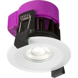 Knightsbridge RW6CCT White IP65 6W 695lm 3000K-4000K-5000K 85mm CCT Dimmable LED Fire-Rated Downlight image