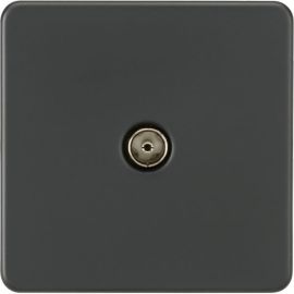 Knightsbridge SF0100AT Screwless Anthracite 1 Gang Non-Isolated TV Outlet