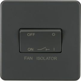 Knightsbridge SF1100AT Screwless Anthracite 1 Gang 10AX 3 Pole Fan Isolator Switch image