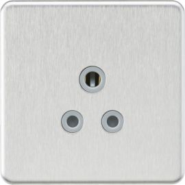 Knightsbridge SF5ABCG Screwless Brushed Chrome 5A Unswitched Socket - Grey Insert image