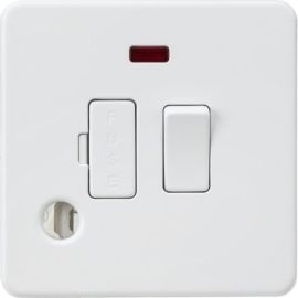 Knightsbridge SF6300FMW Screwless Matt White 13A Flex Outlet Neon Switched Fused Spur Unit image