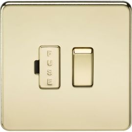 Knightsbridge SF6300PB Screwless Polished Brass 13A Switched Fused Spur Unit image