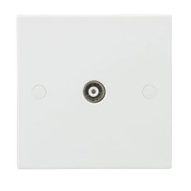 Knightsbridge SN0120 Square Edge White 1 Gang Isolated Coaxial TV Outlet image