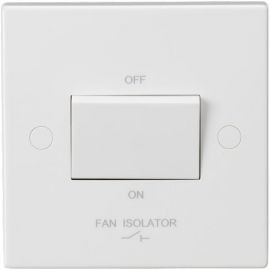 Knightsbridge SN1100 Square Edge White 1 Gang 10AX 3 Pole Fan Isolator Switch