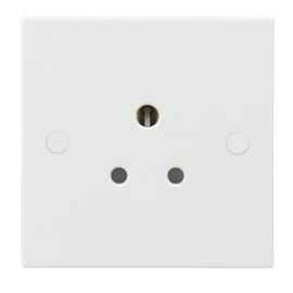 Knightsbridge SN5U Square Edge White 5A Unswitched Round Pin Socket image