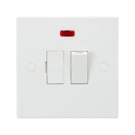 Knightsbridge SN6300N Square Edge White 13A Neon Switched Fused Spur Unit