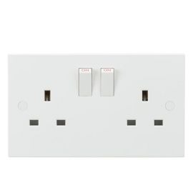 13A 2G Switched Socket with Dual USB Charger 5V DC 3.1A Knightsbridge SN9904 