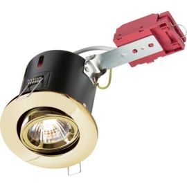 Knightsbridge VFRSGICB Brass IP20 50W Max 101mm Dimmable LED GU10 IC Fire Rated Tilt Downlight