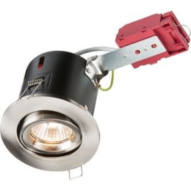 Knightsbridge VFRSGICCBR Brushed Chrome IP20 50W Max 101mm Dimmable LED GU10 IC Fire Rated Tilt Downlight image