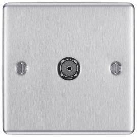 Matrix MT1GCOAXBS Brushed Steel 1 Gang Coaxial TV Outlet image