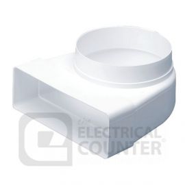 National Ventilation MONV5645 Monsoon White Elbow Bend with 90 Degree 125mm Spigot 204x60mm image