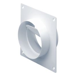 National Ventilation D695WH Monsoon Straight Pipe Connector with Damper And Wall Plate 150mm image