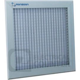 National Ventilation ECG500S Monsoon Satin Silver Adonised Egg Crate Grille 500mm 542x542mm image