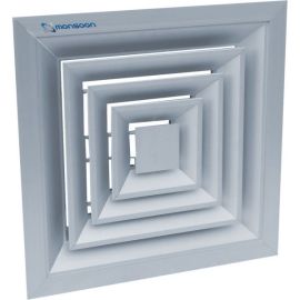 National Ventilation FWD200 Monsoon White Finish 200mm 4 Way Diffuser 347x347mm image