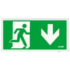Ovia OEC4-D-ST-W IP20 3W Emergency Self Test Down Exit Sign image
