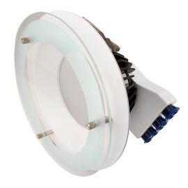 Ovia OV65308CTADGL Inceptor Iona White IP44 30W 2300lm 2700-4000-6500K CCT Dimmable Drop Glass Downlight image