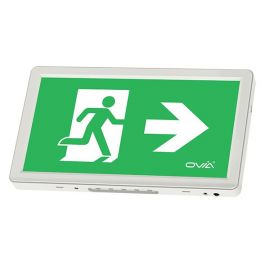 Ovia OVEM11311WHRST Ernex White IP20 3W 45lm 6500K Self Test Emergency Exit Sign with Right Legend image