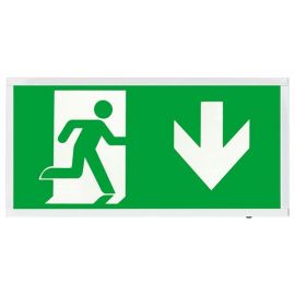 Ovia OVEM5311WHDST Calvex White IP20 4W 45lm 5500K Emergency Self Test Box Exit Sign with Down Legend image