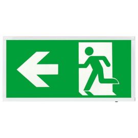 Ovia OVEM5311WHLST Calvex White IP20 4W 45lm 5500K Emergency Self Test Box Exit Sign with Left Legend image