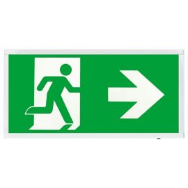 Ovia OVEM5311WHRST Calvex White IP20 4W 45lm 5500K Emergency Self Test Box Exit Sign with Right Legend image