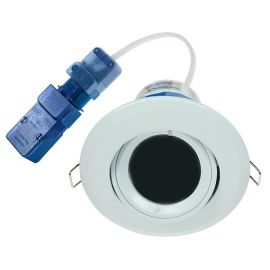 Ovia OVGU705WH FlameGuard White IP20 50W GU10 Adjustable Downlight with Flow Connector