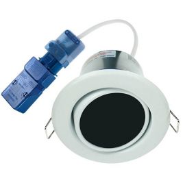 Ovia OVGU720WH Flameguard White IP20 50W GU10 Adjustable Fire Rated Downlight with Flow Connector image