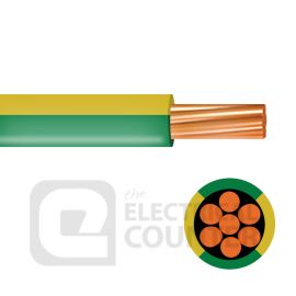 Pitacs 6491X10.0GY-50m Green & Yellow Single Core 6491X 10.0mm Cable - 50m