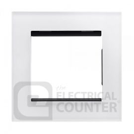 White 2 Gang 50x50mm Module Plate with Glass Surround image