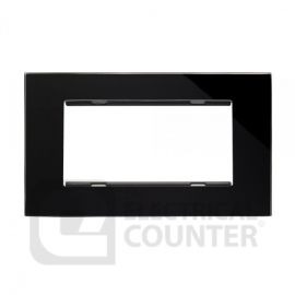 Black 4 Gang 100x50mm Module Plate with Glass Surround