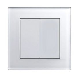 White 1 Gang Blank Plate with Glass Surround