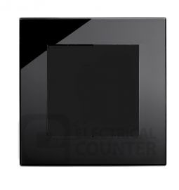 Black Crystal 1 Gang Blank Plate with Plain Glass image