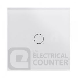 White 1 Gang 1 Way Touch Dimmer with Glass Surround image