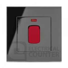 Black 45A Cooker Switch with Glass Surround