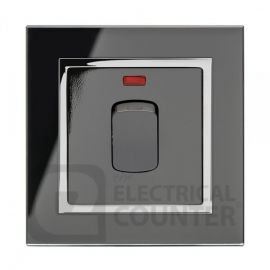 Black 20A Heater Switch with Chrome Trim and Glass Surround