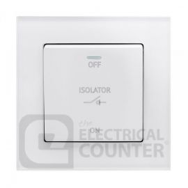 White Fan Isolator Switch with Glass Surround image