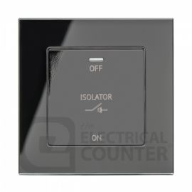 Black Fan Isolator Switch with Glass Surround