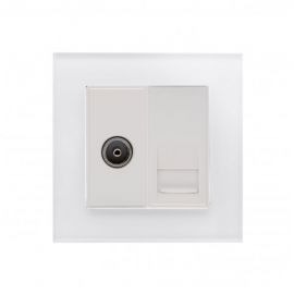 White Co Axial (TV) / BT Master Socket with Glass Surround