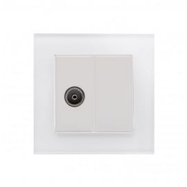 White 1 Gang Co Axial (TV) Socket with Glass Surround image