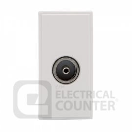 White 25mm x 50mm Euro Module TV Female Outlet