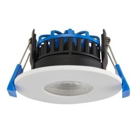 Saxby 102630 ShieldPRO Matt White IP65 4/6/8W 800lm CCT 2700/3000/4000/6000K Fire Rated Downlight
