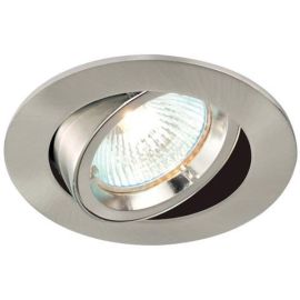Saxby 52333 Cast Satin Nickel IP20 50W 80mm GU10 Adjustable Dimmable Downlight image