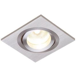 Saxby 52403 Tetra Brushed Silver IP20 50W 80mm GU10 Adjustable Dimmable Downlight image