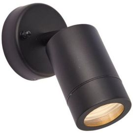 Saxby 75436 Palin Black IP44 7W GU10 Adjustable Dimmable Wall Light image