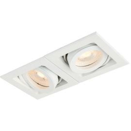 Saxby 78531 Xeno White IP20 2x50W 79x168mm GU10 Adjustable Dimmable Twin Downlight