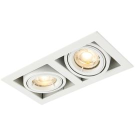 Saxby 78534 Garrix White IP20 2x50W 190x100mm GU10 Adjustable Dimmable Twin Downlight image
