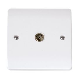 Click CCA065 Curva White Plastic 1 Gang Coaxial Outlet image