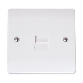 Click CCA124 Curva White Plastic 1 Gang Secondary Telephone Outlet