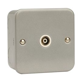Click CL158 Essentials Metal Clad 1 Gang Isolated Coaxial Outlet image