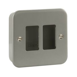Click CL20402B Essentials Metal Clad 2 Gang GridPro No Knockouts Frontplate and Back Box image